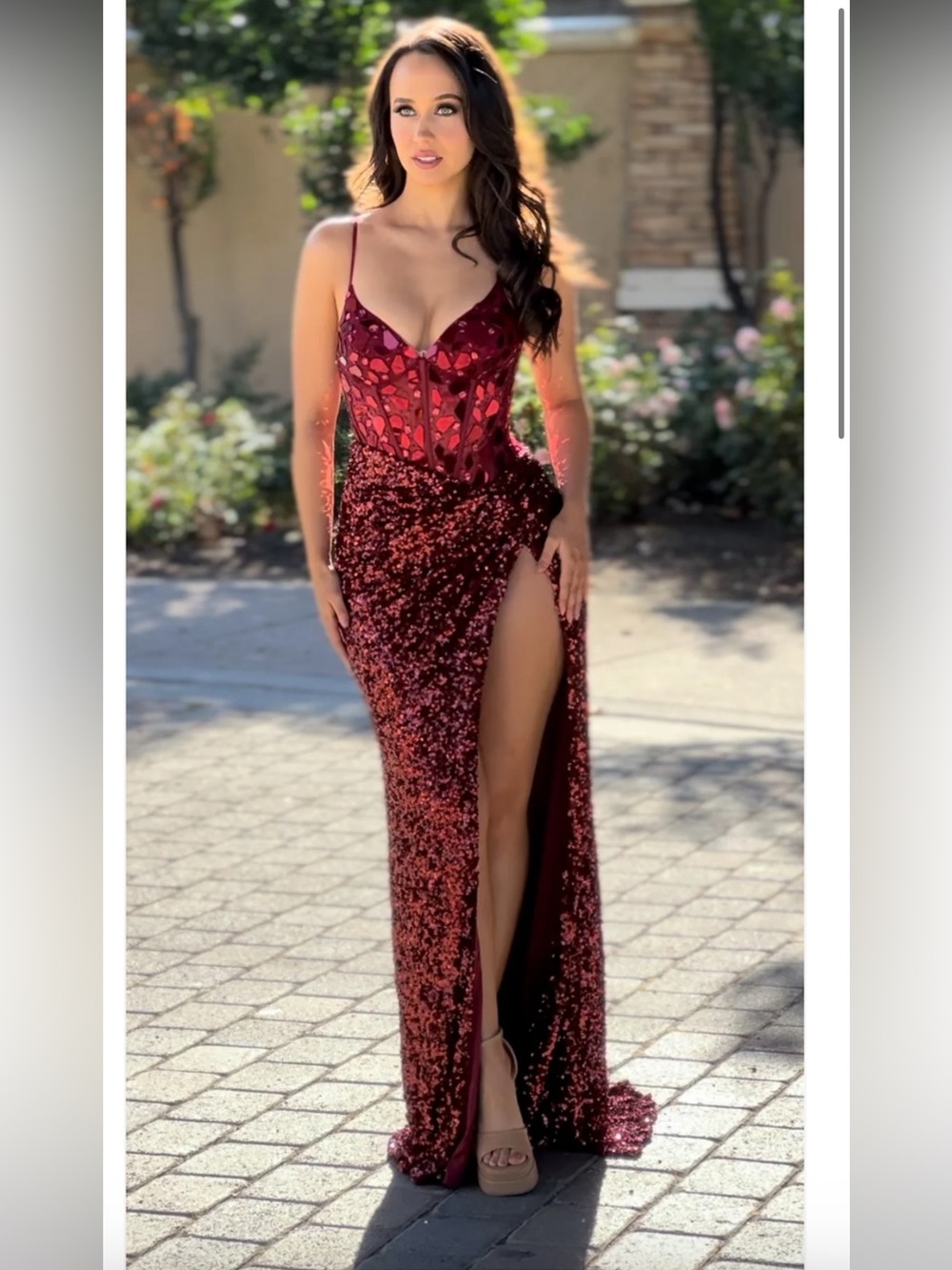 Jasz Couture Evening Gown 7413 Ruby Red